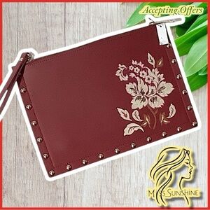 White House Black Market NEW - simple chic studded floral Wristlet